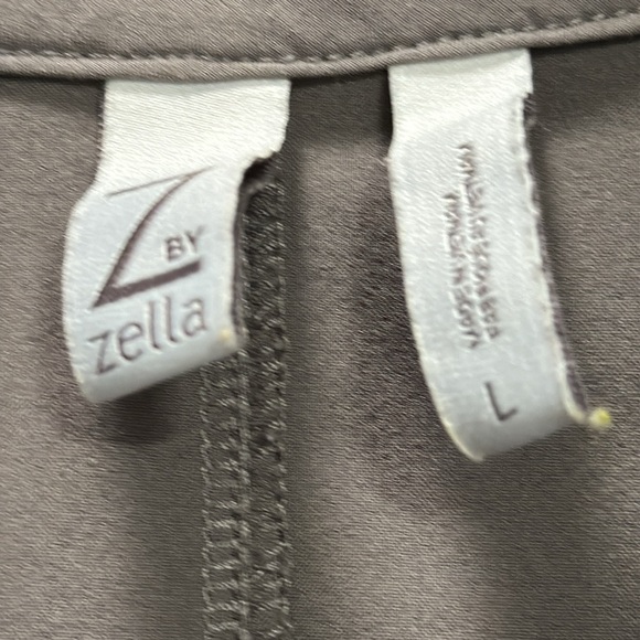 Zella Pop over Top/Jacket SZ L Mushroom Brown Taupe Neutral casual Summer boxy - Picture 2 of 6